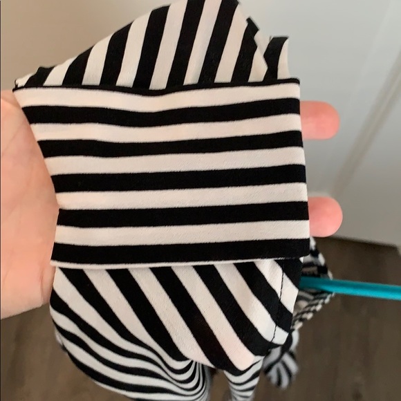 SOLD - Black and White Striped Sleeveless Blouse - Picture 3 of 4